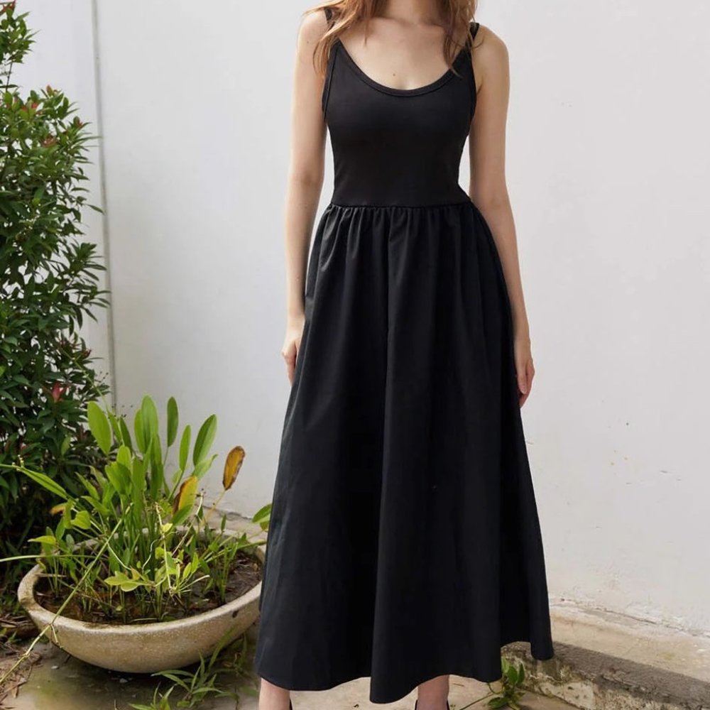 Sleeveless Maxi Dress - Black  - D0507